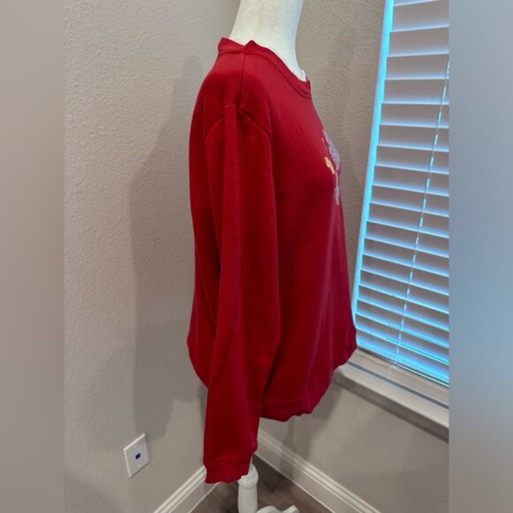 Vintage 90’s Adrian Delafield Fall Leaves Sweater Granny Autumn Cottagecore Sz L - Picture 2 of 9